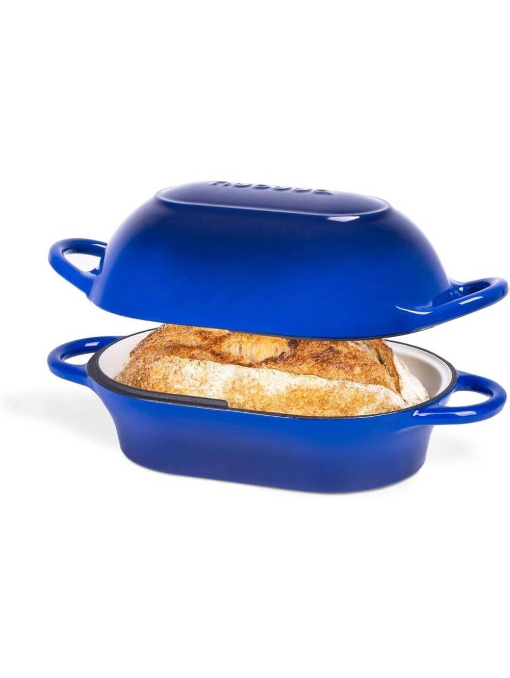 Enamelled Cast Iron Dutch Oven Bread Loaf Pan – 24cm x 16cm, Dark Blue